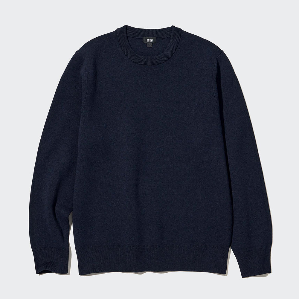 سترة Uniqlo مضلعة بياقة دائرية وأكمام طويلة