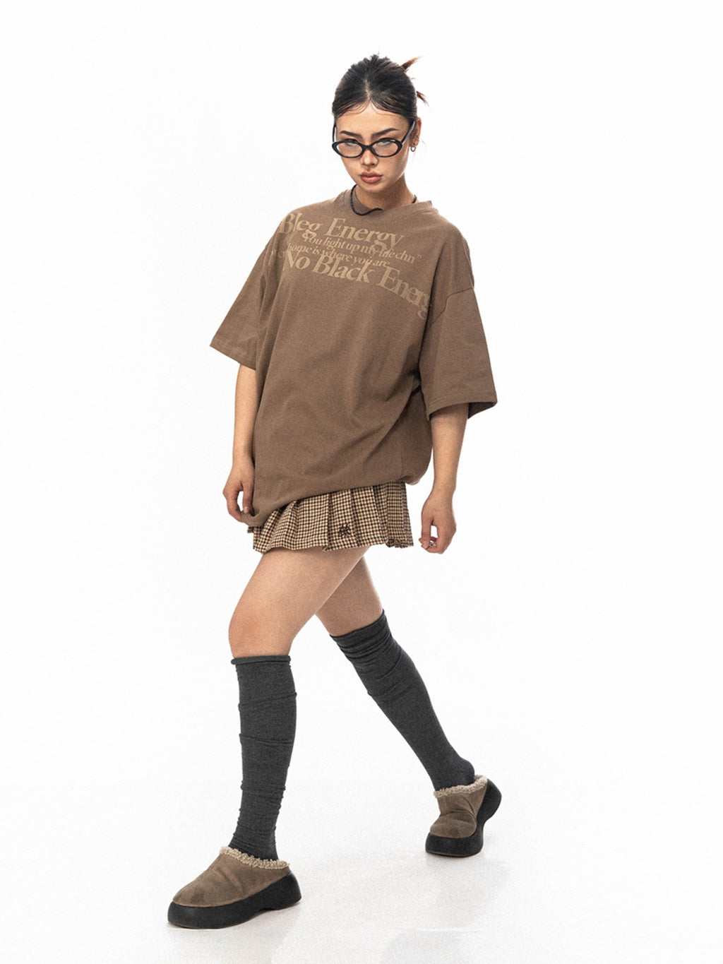 تي شيرت BLACKBB American Retro مطبوع عليه حروف بأكمام قصيرة