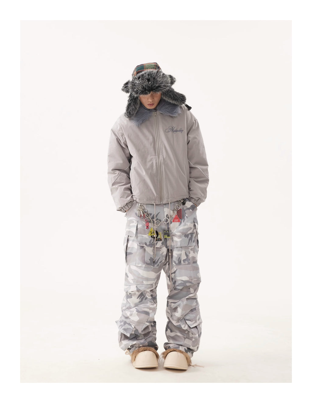 BTSG Fur Collar Cargo Jacket