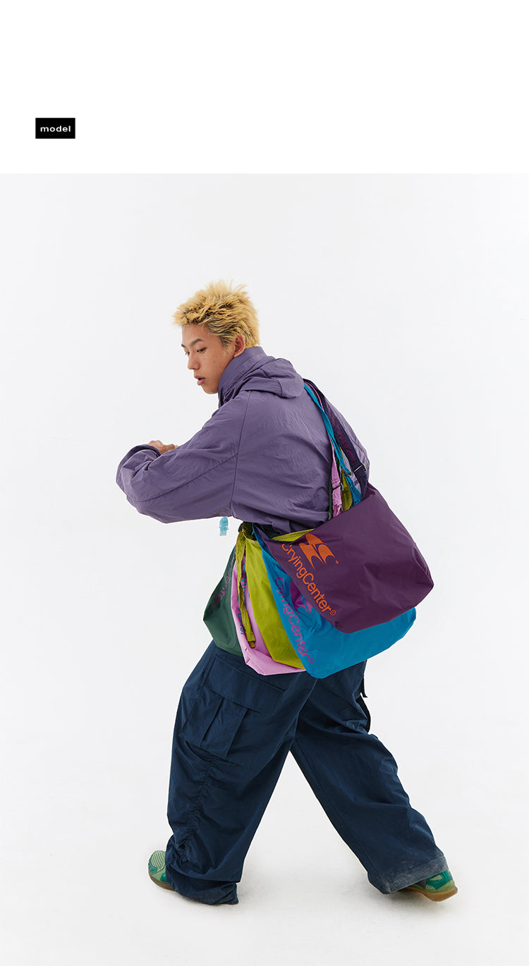 CryingCenter Multicolor Crossbody Contrast Portable Nylon Backpack Bag