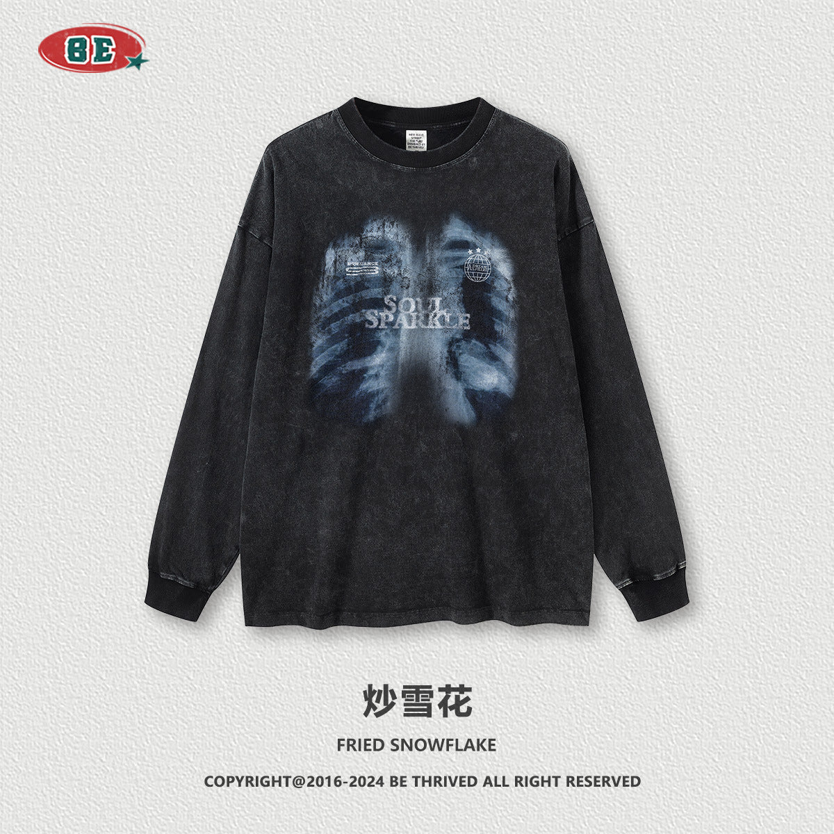 BE 100% Cotton X-ray Long Sleeve Tee