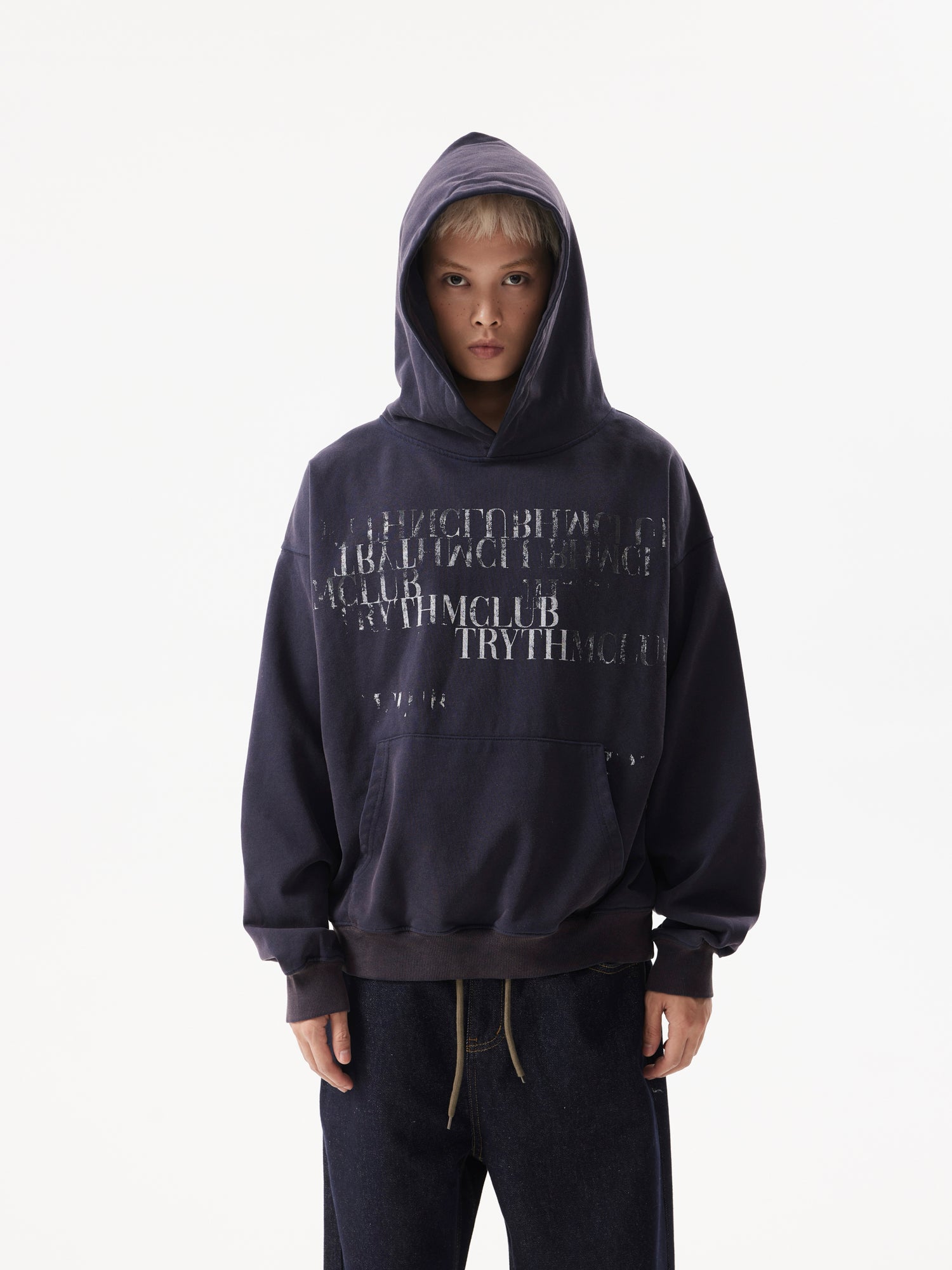 “Clearance”BTSG Faded Slogan Hoodie