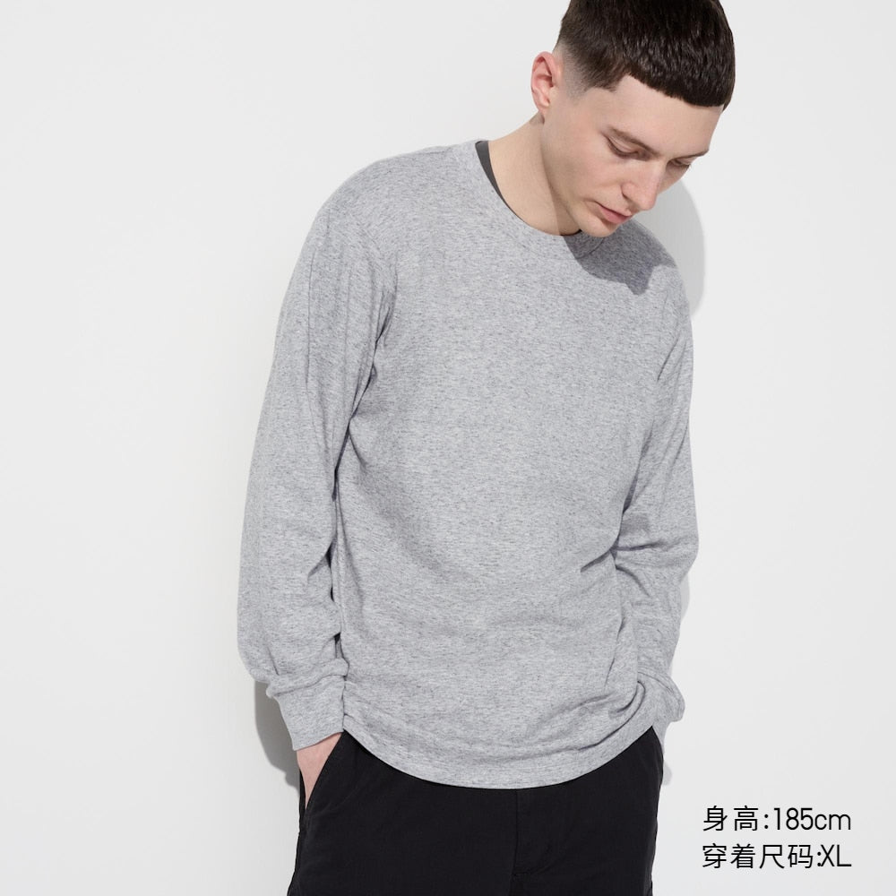 Uniqlo Couple Soft Crew Neck Long Sleeve Tee