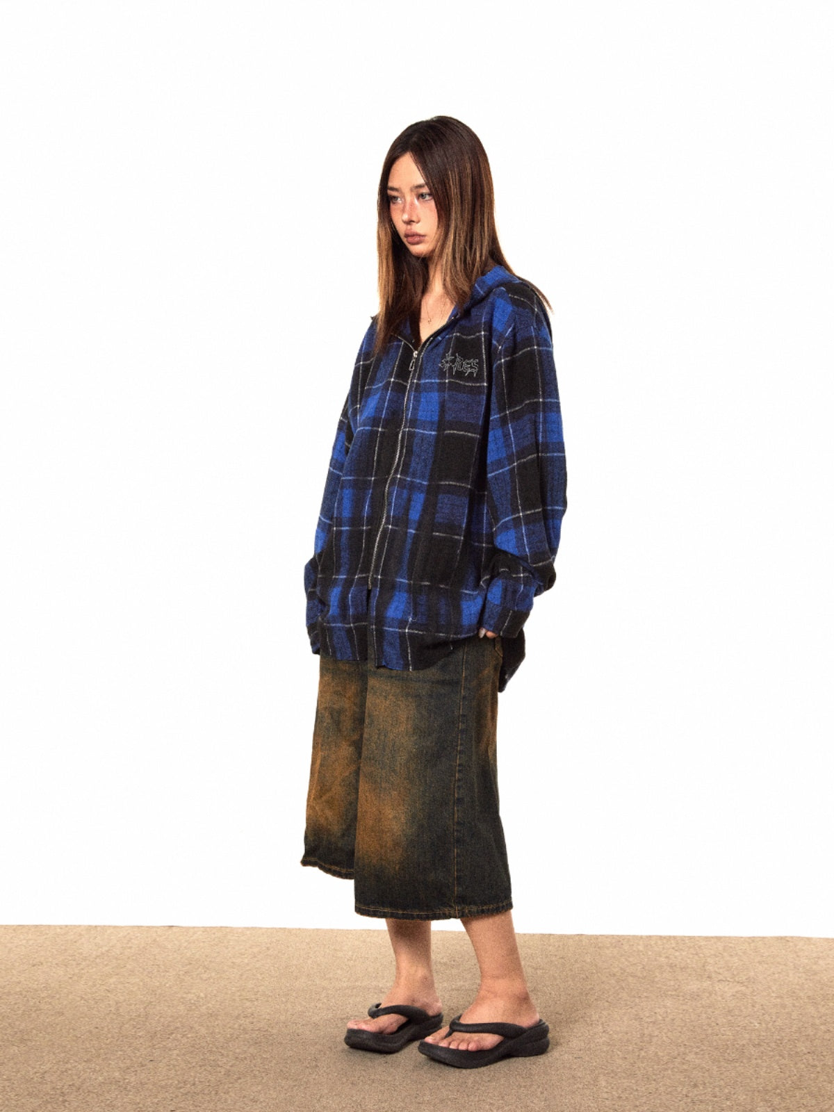 سترة BLACKBB مطبوعة على الطراز القوطي بسحاب أمريكي عالي الشارع