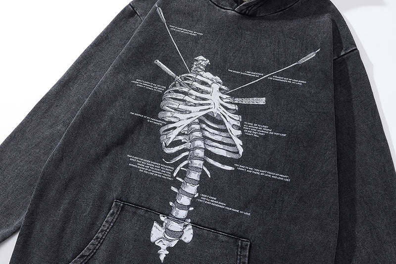 TKPA SKELETON Washed 100% Cotton Hoodie