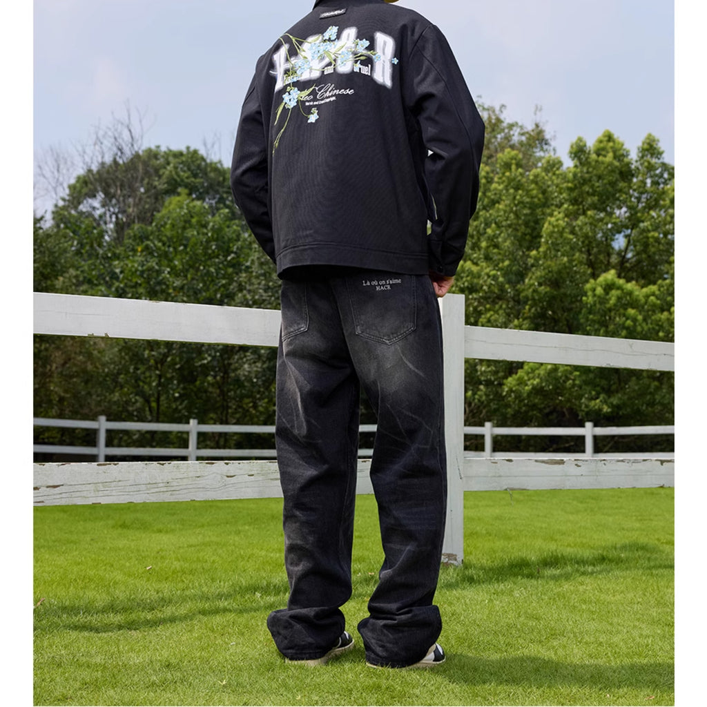 Harshandcruel Floral Embroidered Lapel Jacket