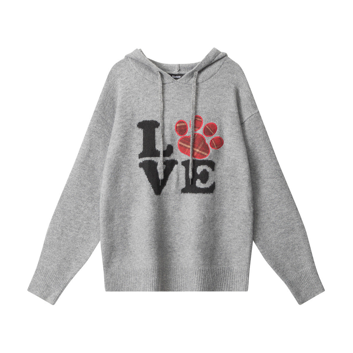 Nariele  Crew Neck Sweater Patch Knitwear Casual Embroidery Sweater Hoodie