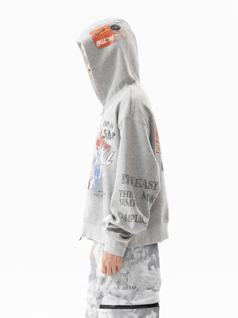 "Clearance" MADEEXTREME KAI CENAT Graffiti Zipped Hoodie