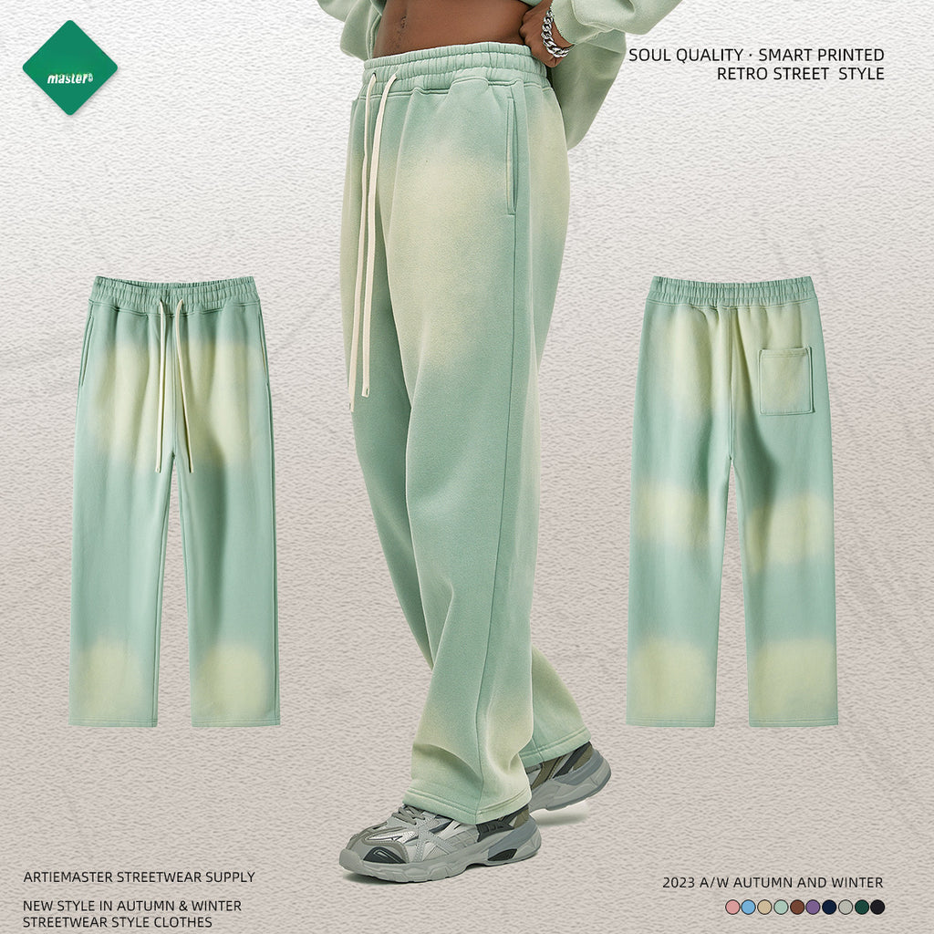 ARTIE 360g Spray Dye Distressed Casual Pants