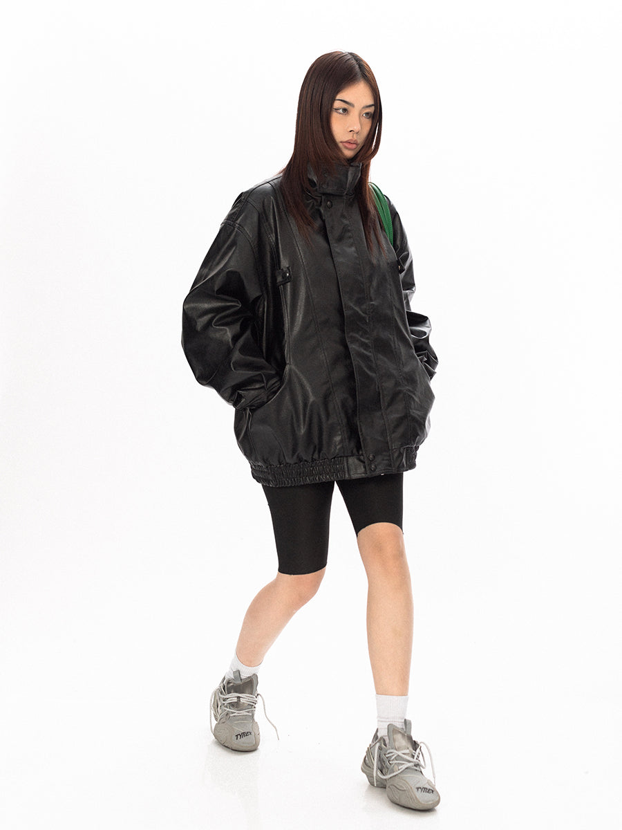 سترة جلدية كاجوال للربيع والخريف من BLACKBB American Retro