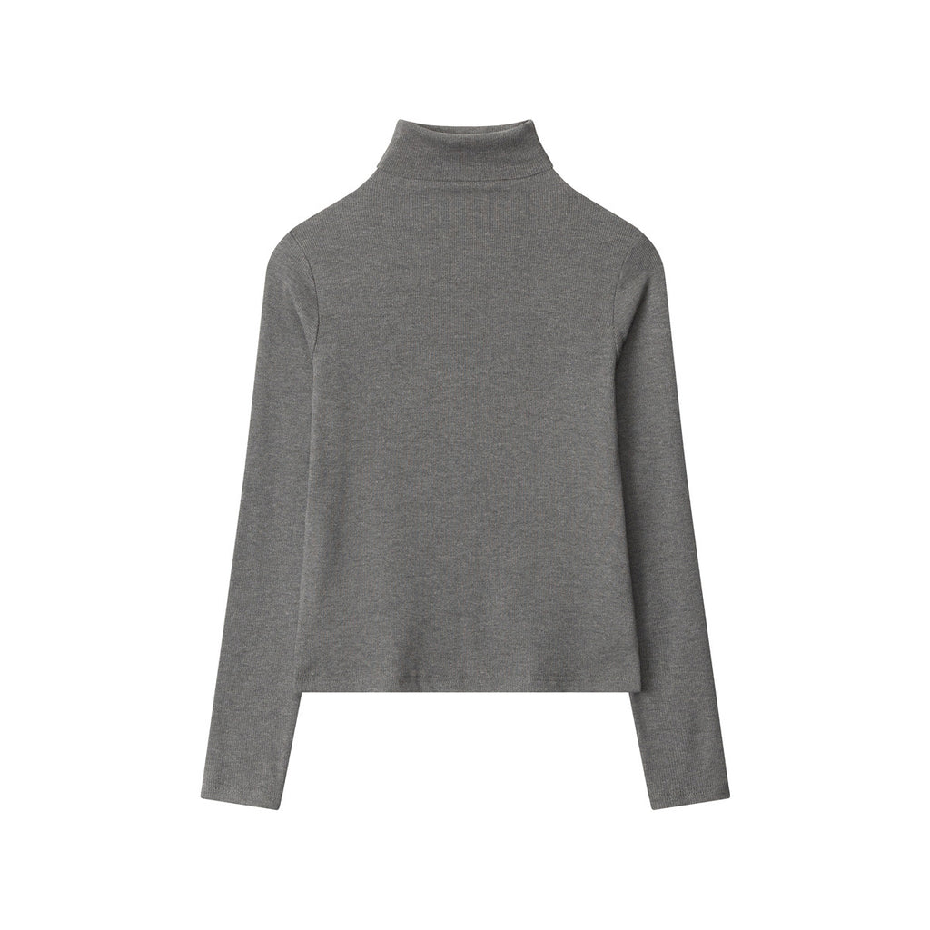 Nariele Long-sleeved Top Turtle-neck Basic Wear Knitted Slim Sweater