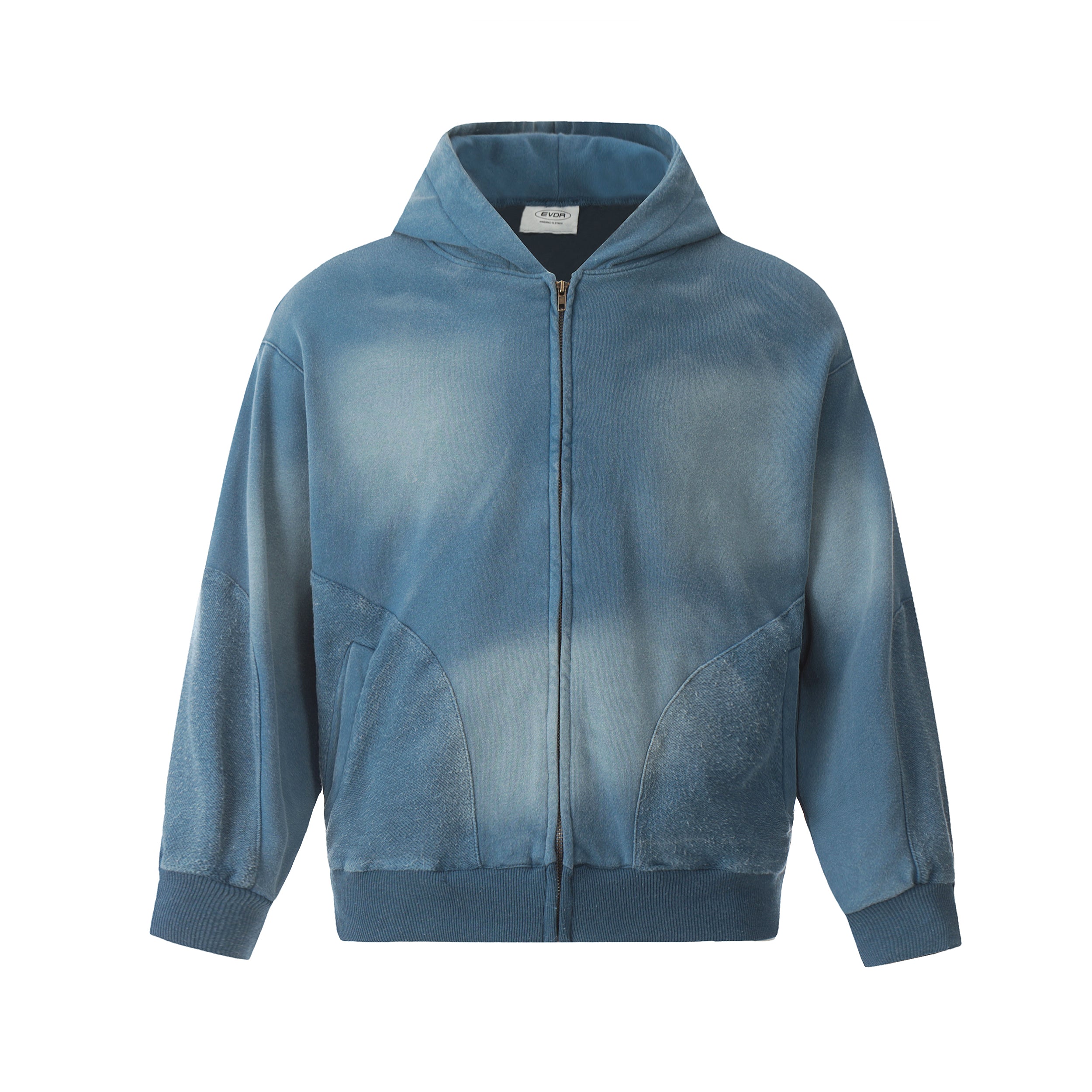 BTSG American Retro Wash Smudge Gradient Hooded Zip Jacket