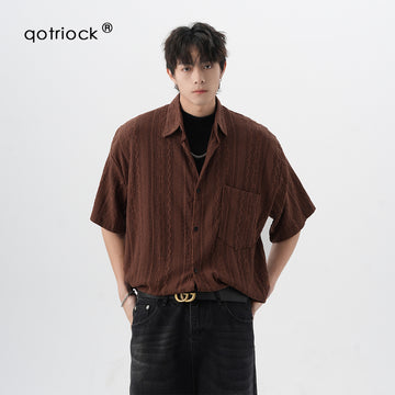 QOTRIOCK Japanese Hollow Knit Polo Tee