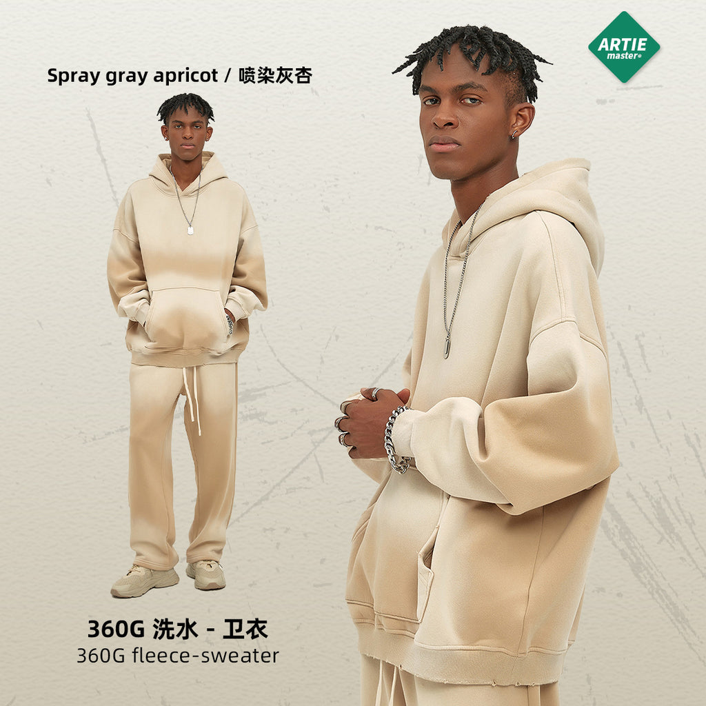 ARTIE 360g Spray Dye Distressed Hoodie