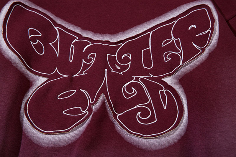 TKPA Butterfly Embroidery Loose Hoodie