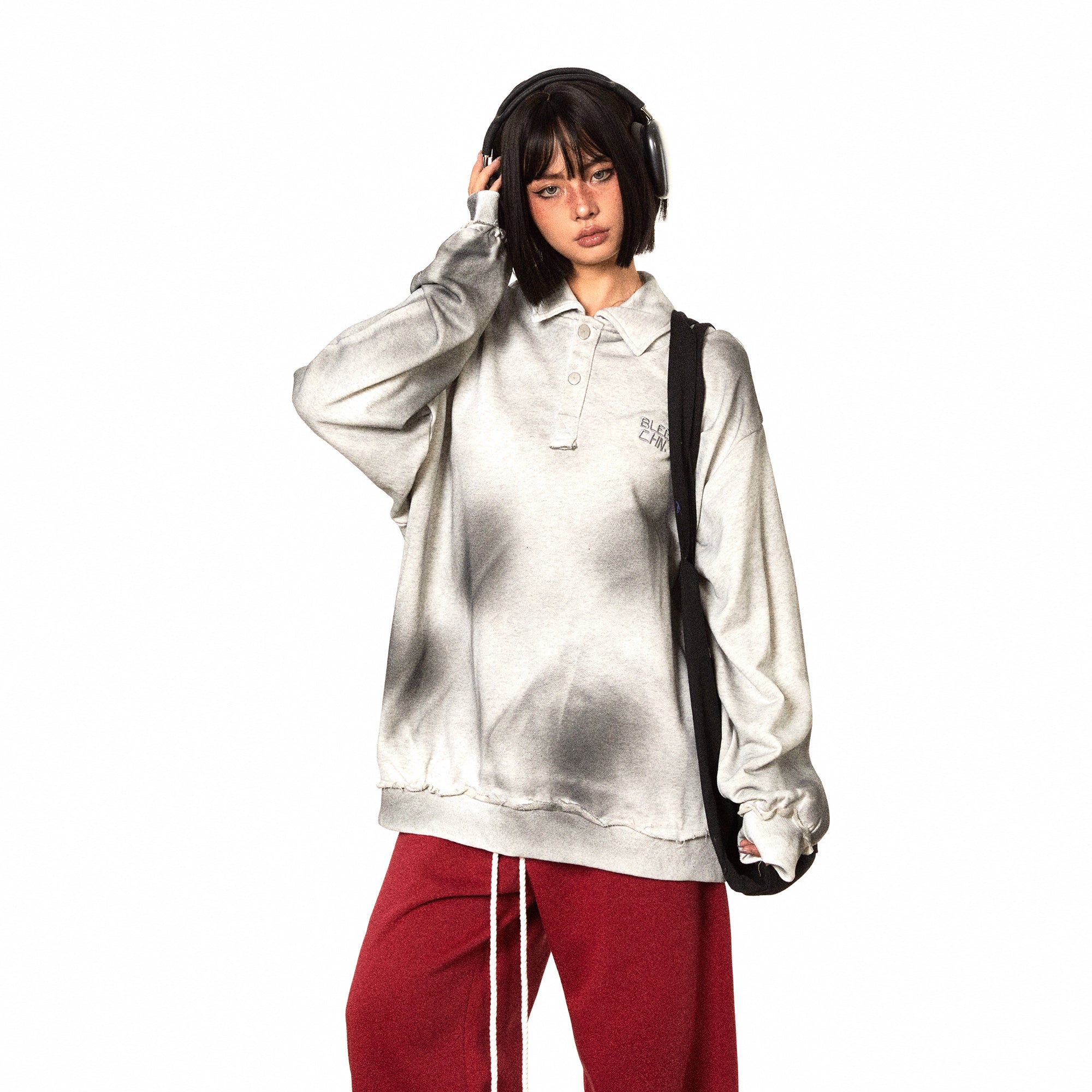 BLACKBB قميص رياضي أمريكي عتيق مغسول ومغسول