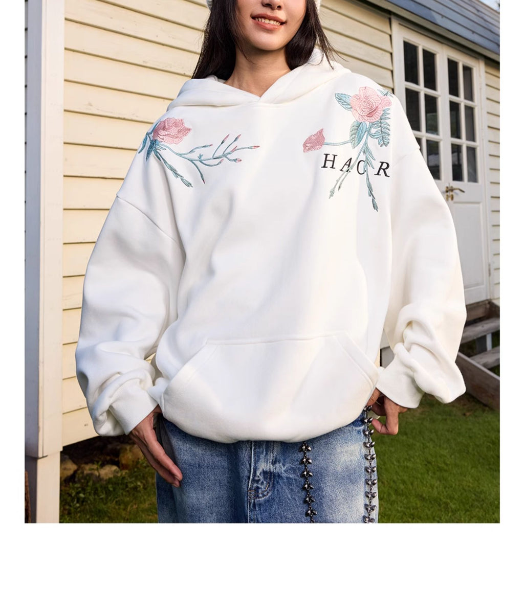 Harshandcruel Entwined Begonia Colorway Embroidered Hoodie