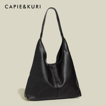 CAPIE&KURI soft PU leather tote bag women's large shoulder bag