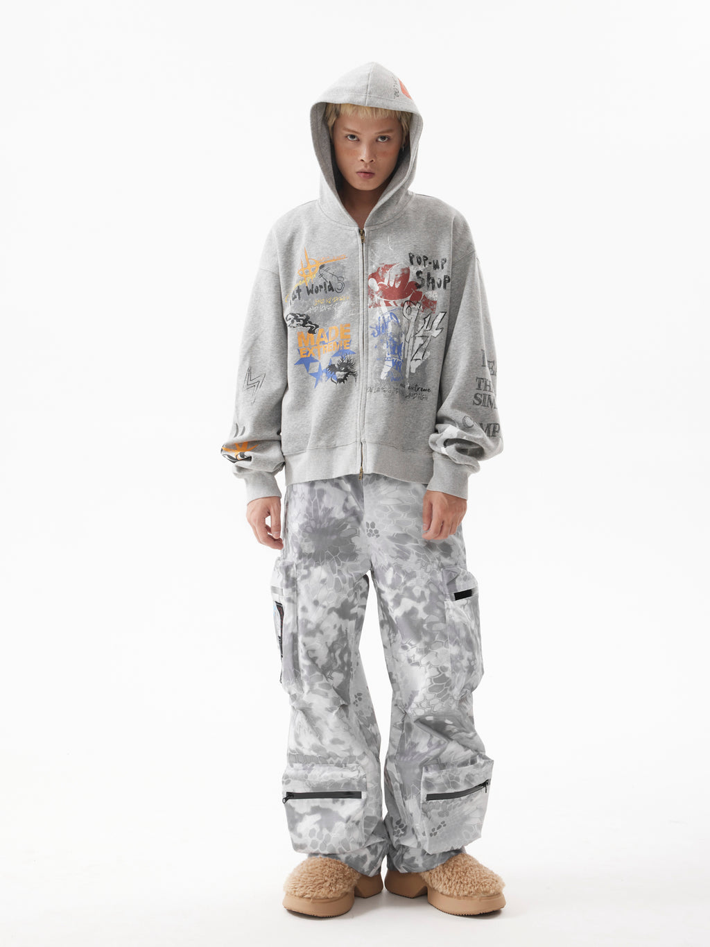 "Clearance" MADEEXTREME KAI CENAT Graffiti Zipped Hoodie