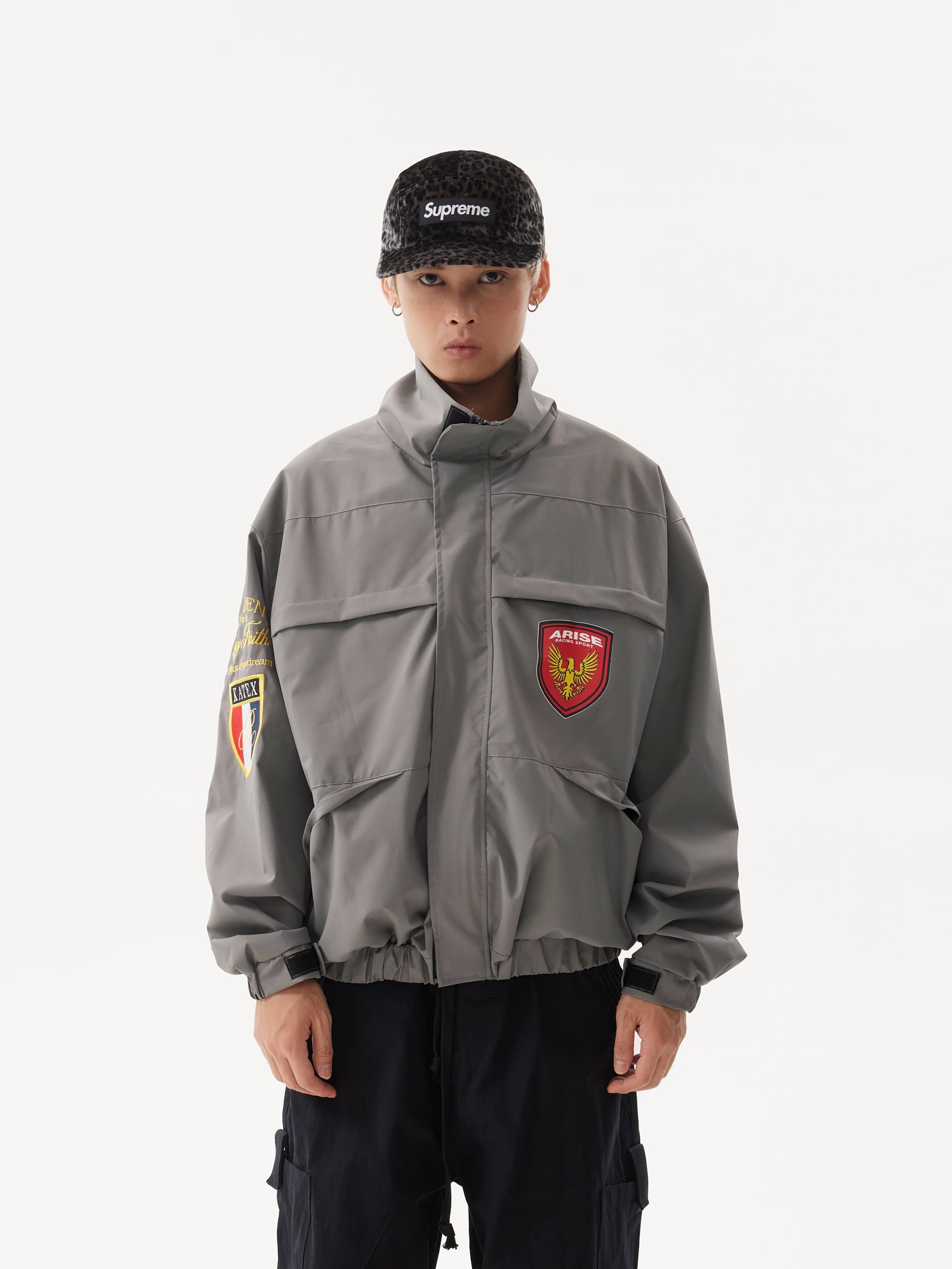 BTSG Badge Tactical Pocket Silhouette High Neck Jacket