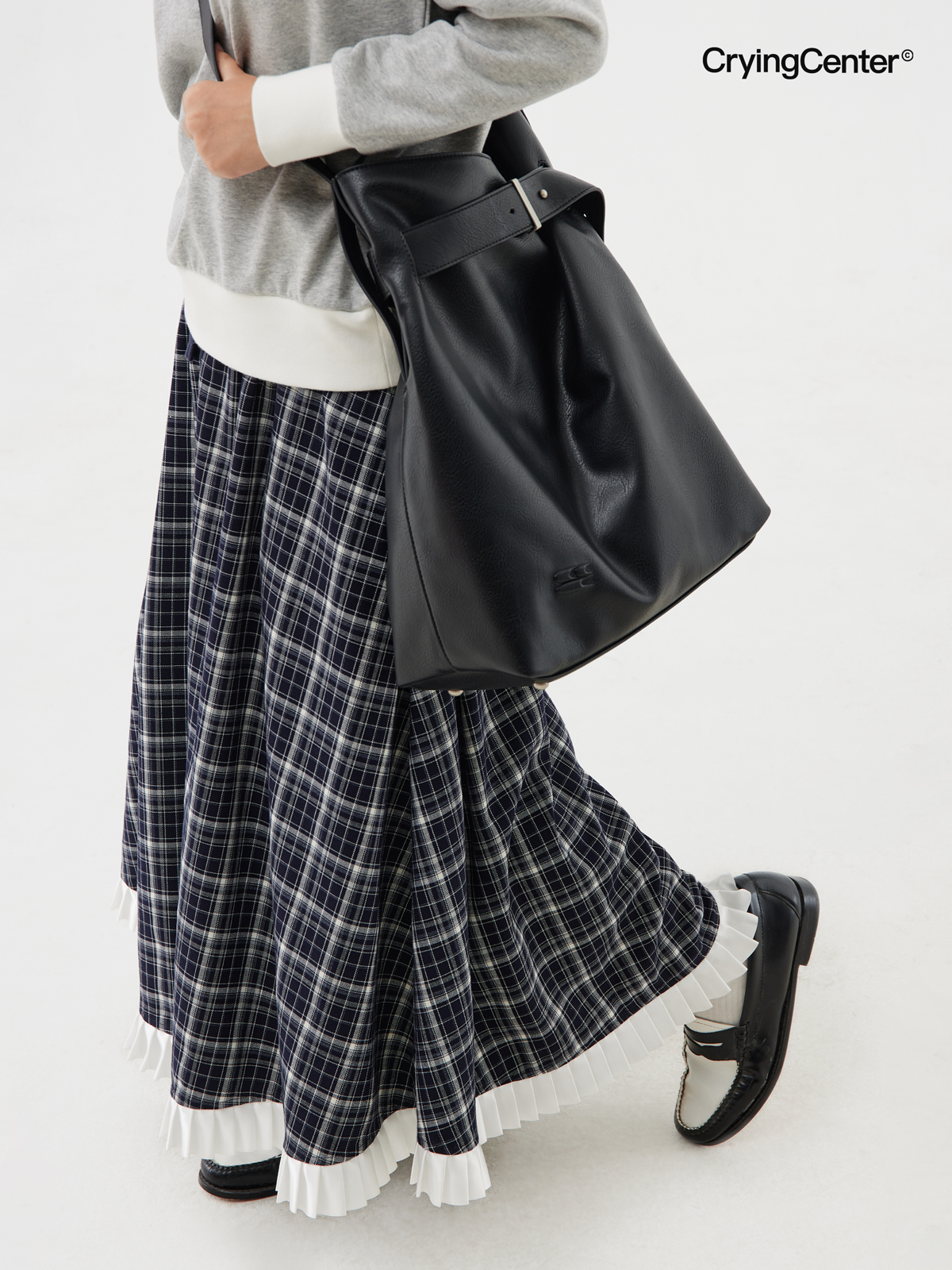 CryingCenter large bucket leather Cross Body bag