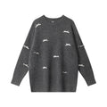 Nariele Sweet style round neck pullover knit loose  retro sweater