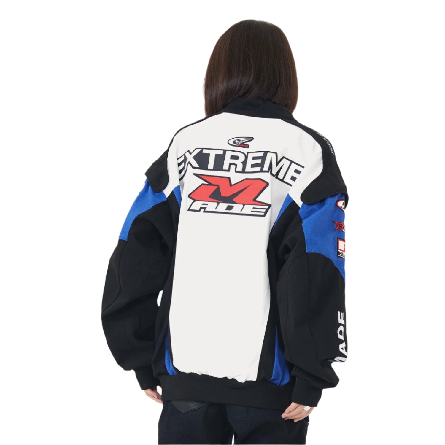 MADEEXTREME American Street Vintage Embroidered Lettering National Tide Racing Jacket