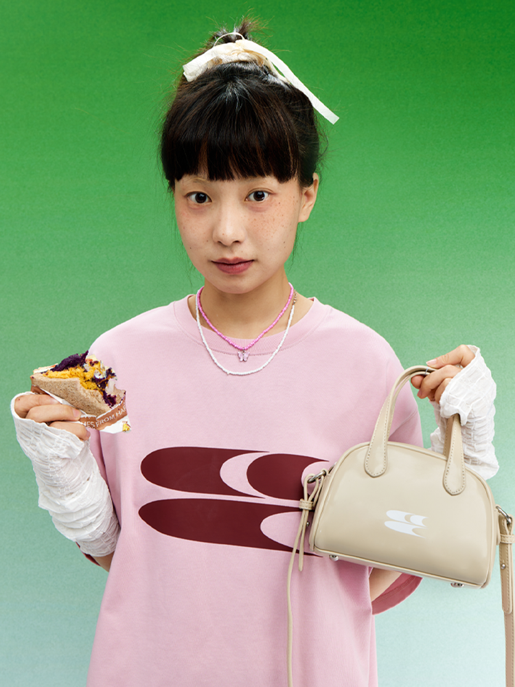 CryingCenter Classic Vintage Mini Milk Tea White Boston Crossbody Bag