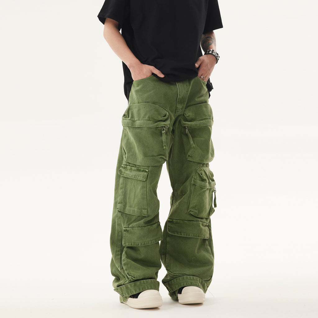 BTSG* Cargo Pants Washed Distressed Jeans