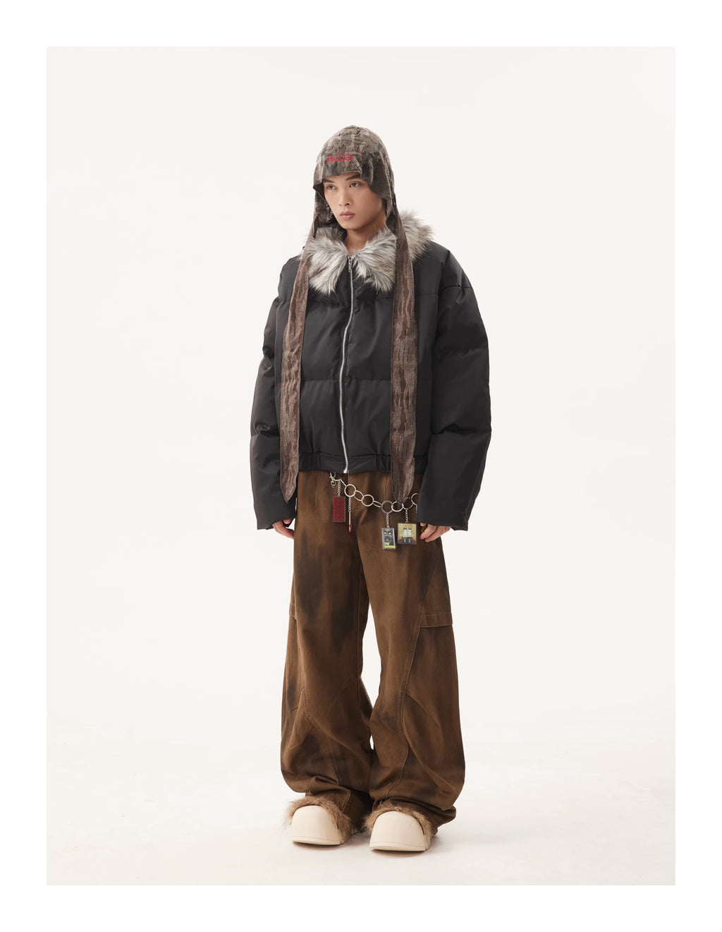 BTSG Warm Fur Collar Cotton Jacket