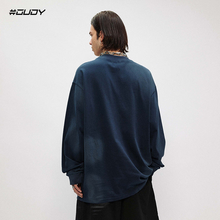 #OVDY Street wear Long Sleeve Hand-sprayed Drop Shoulder Sweatshirt