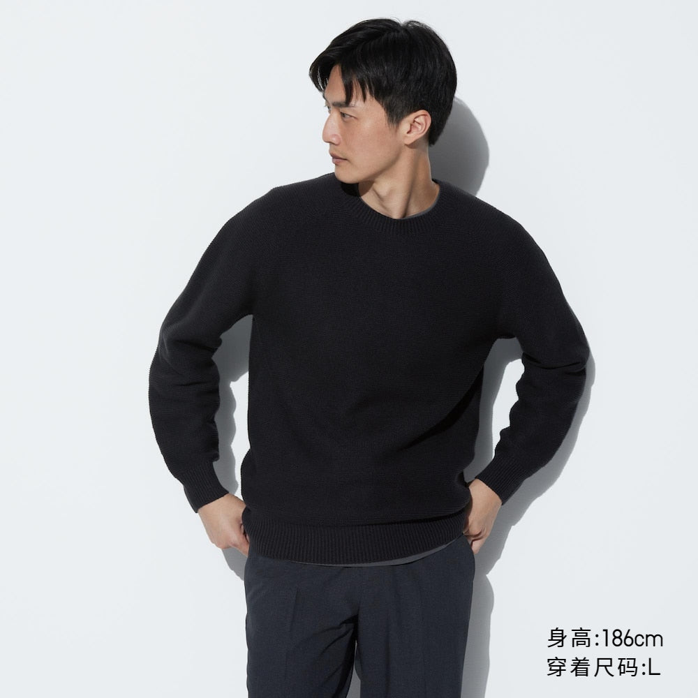 Uniqlo 3D Crew Neck Knit Sweater Long Sleeve