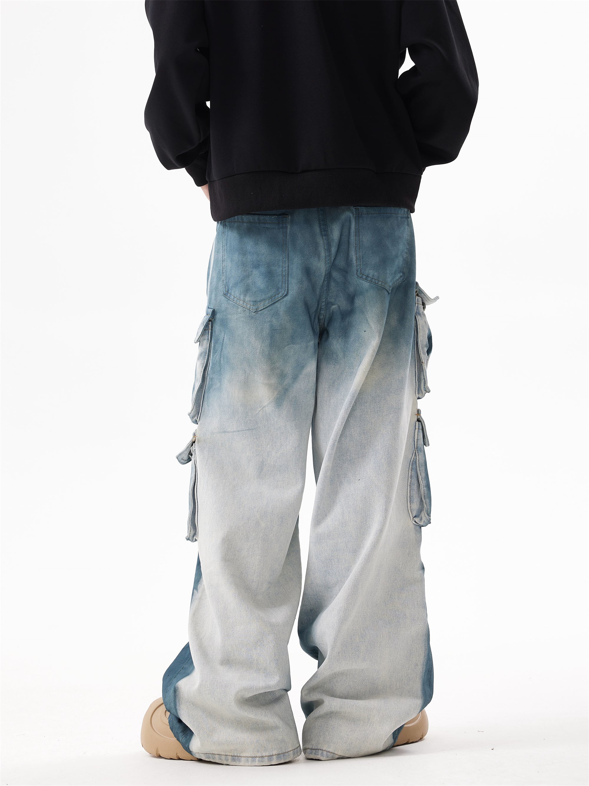 BTSG Tie-Dye Gradient Structure Cargo Jeans