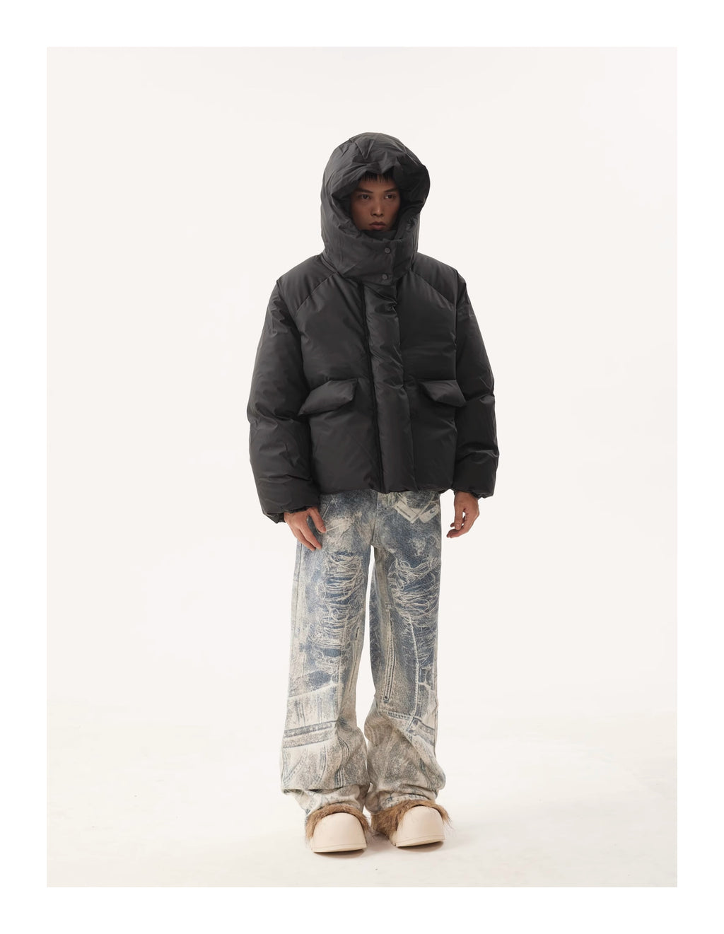 BTSG Detachable Hat Bakery Puffer Jacket