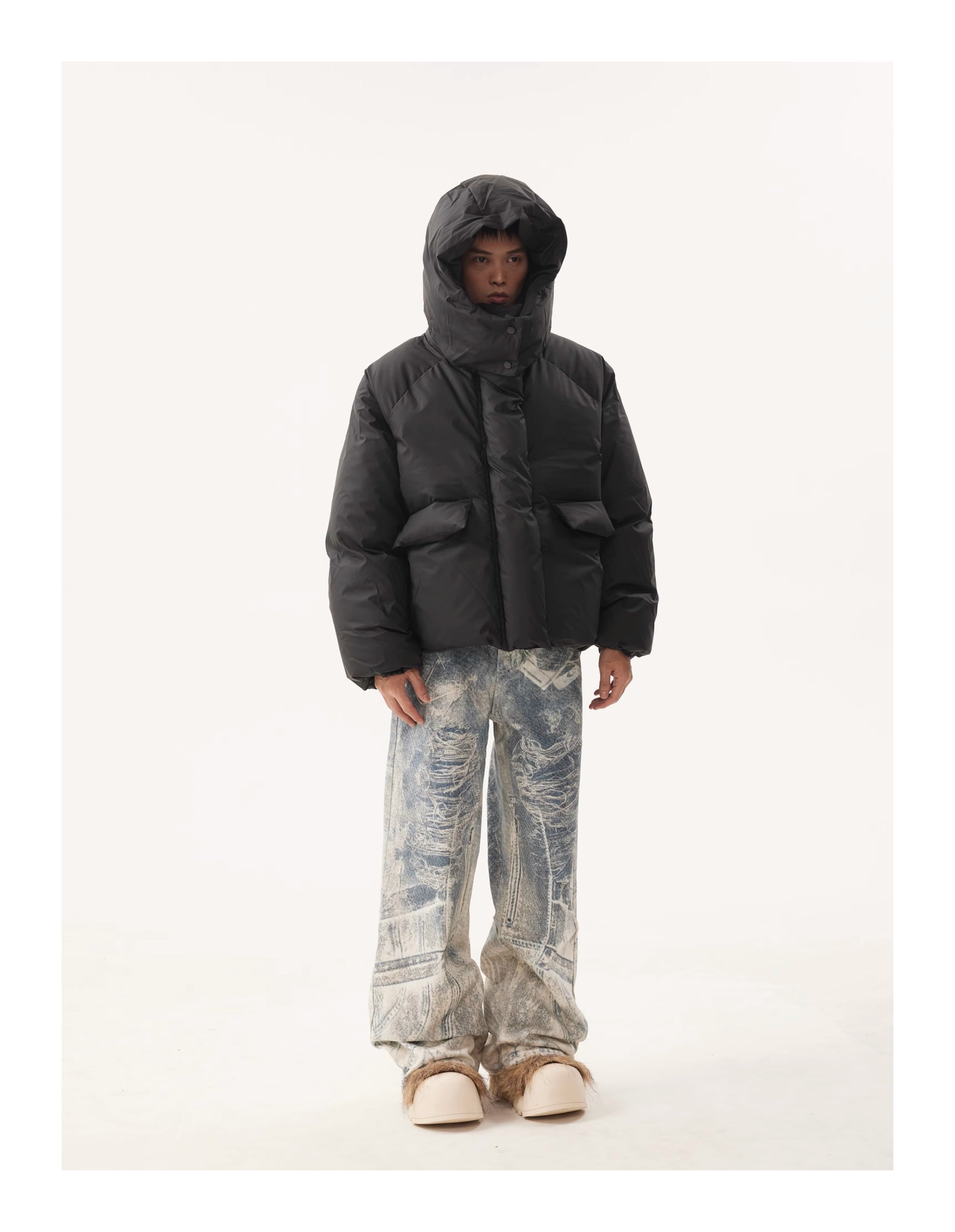 BTSG Detachable Hat Bakery Puffer Jacket