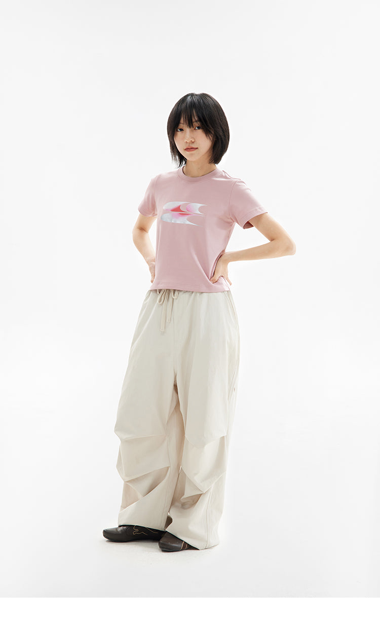 CryingCenter Pink & Silver Gradient Logo Women Tee