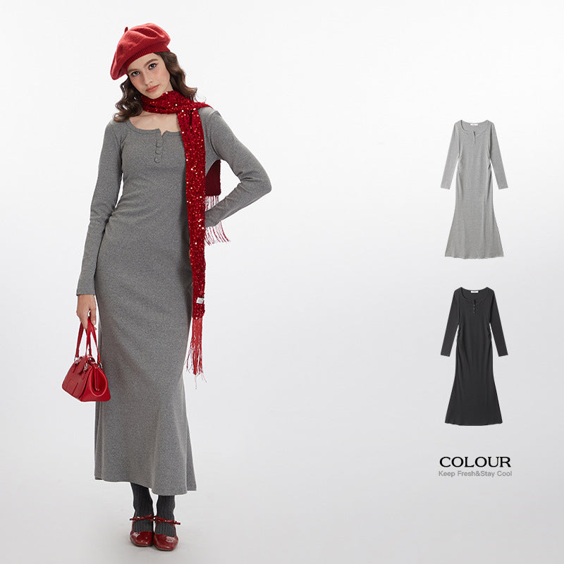 Nariele Classic Dresses Long Sleeves Slim Fit Dress