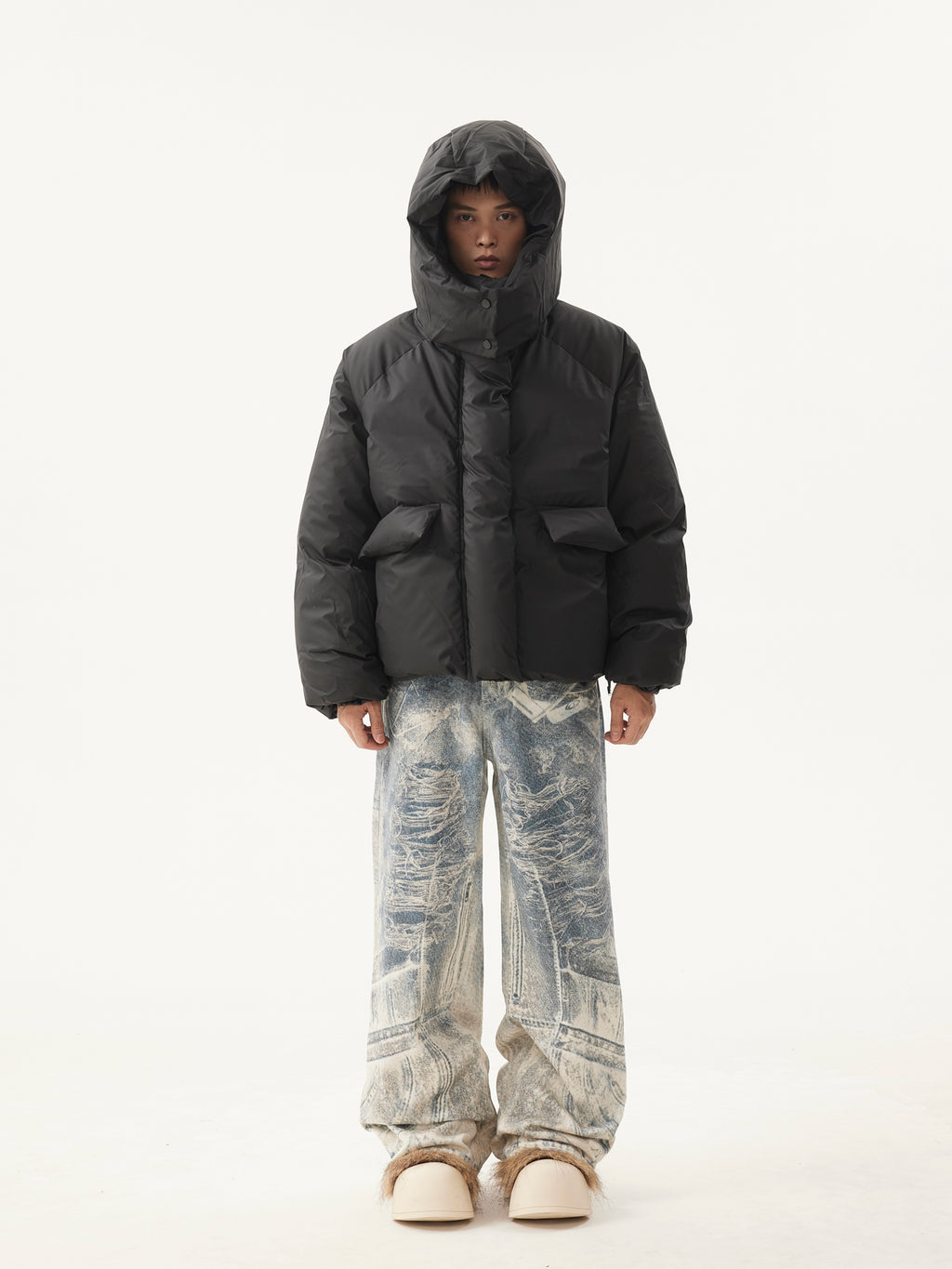 BTSG Detachable Hat Bakery Puffer Jacket
