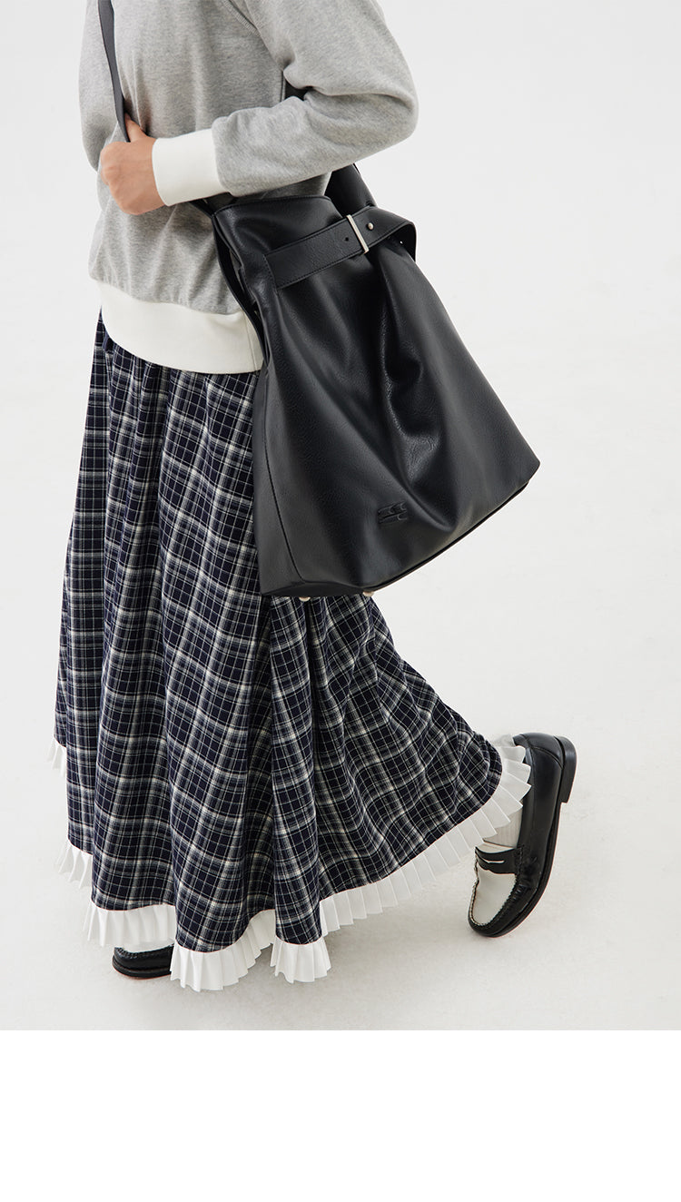 CryingCenter large bucket leather Cross Body bag