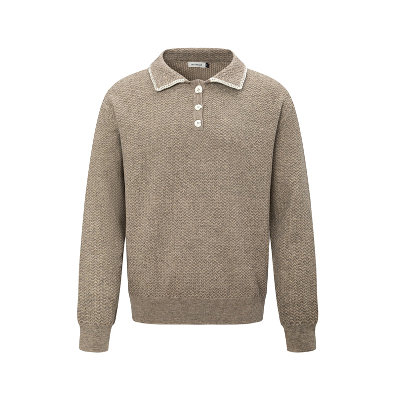 (Clearance) BTSG Rollover Collar Silhouette Sweater