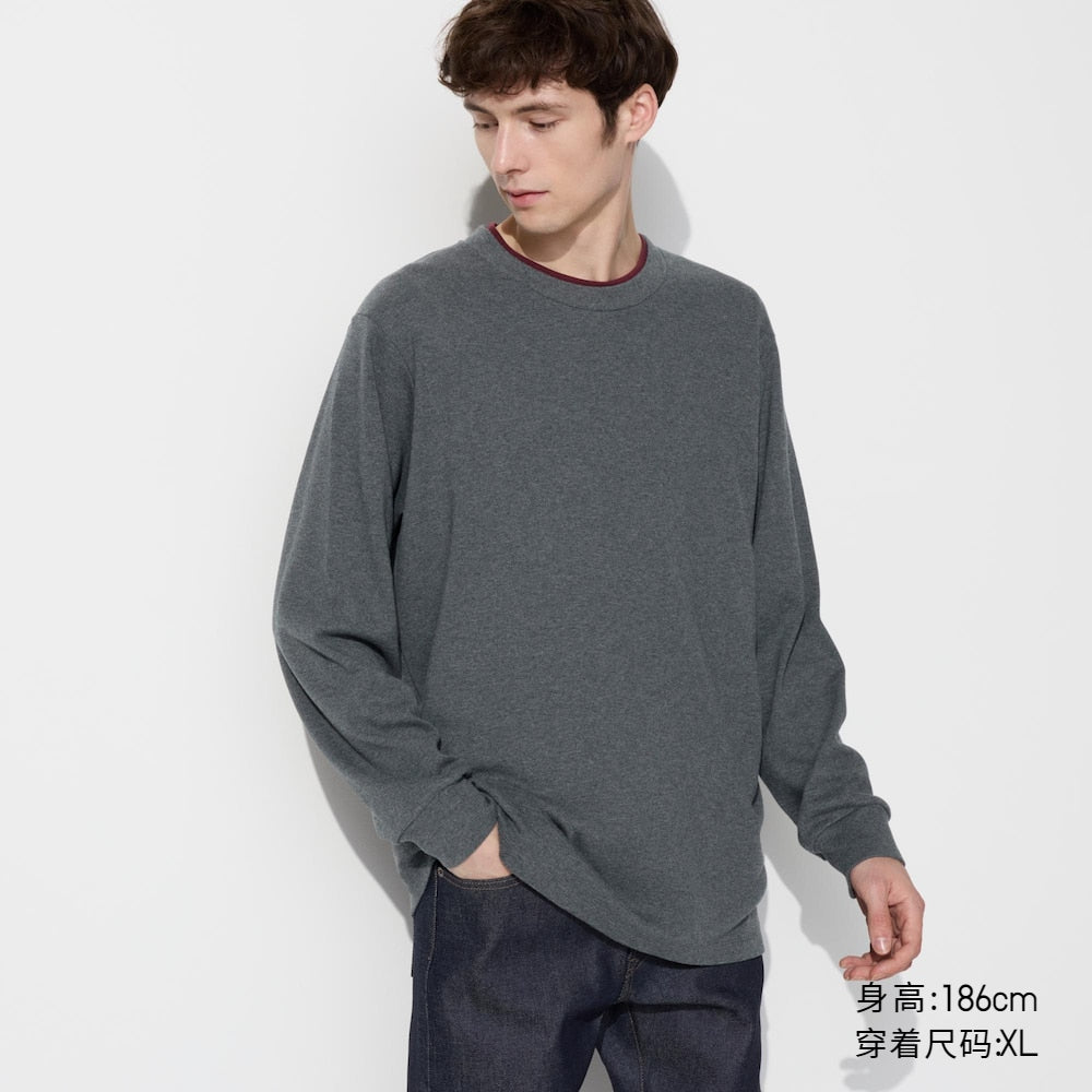 Uniqlo Couple Soft Crew Neck Long Sleeve Tee
