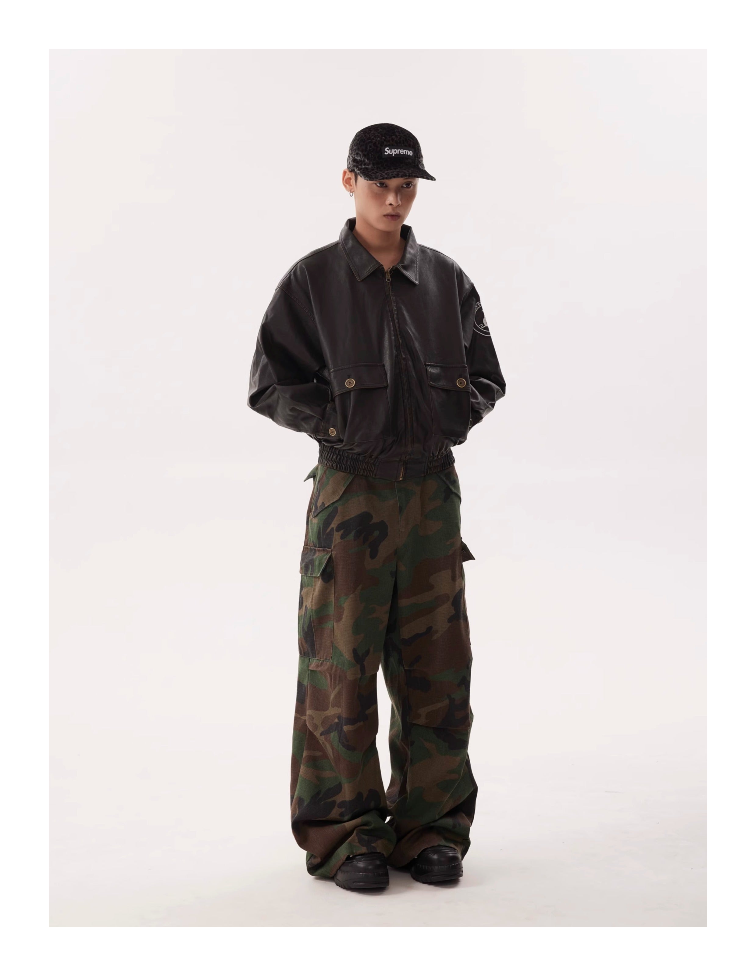 BTSG Drawstring Baggy Camouflage Cargo Pants