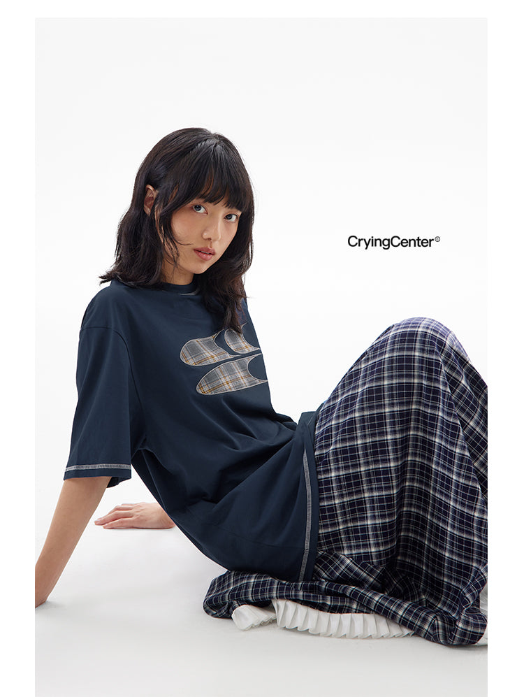 CryingCenter Plaid logo Tee