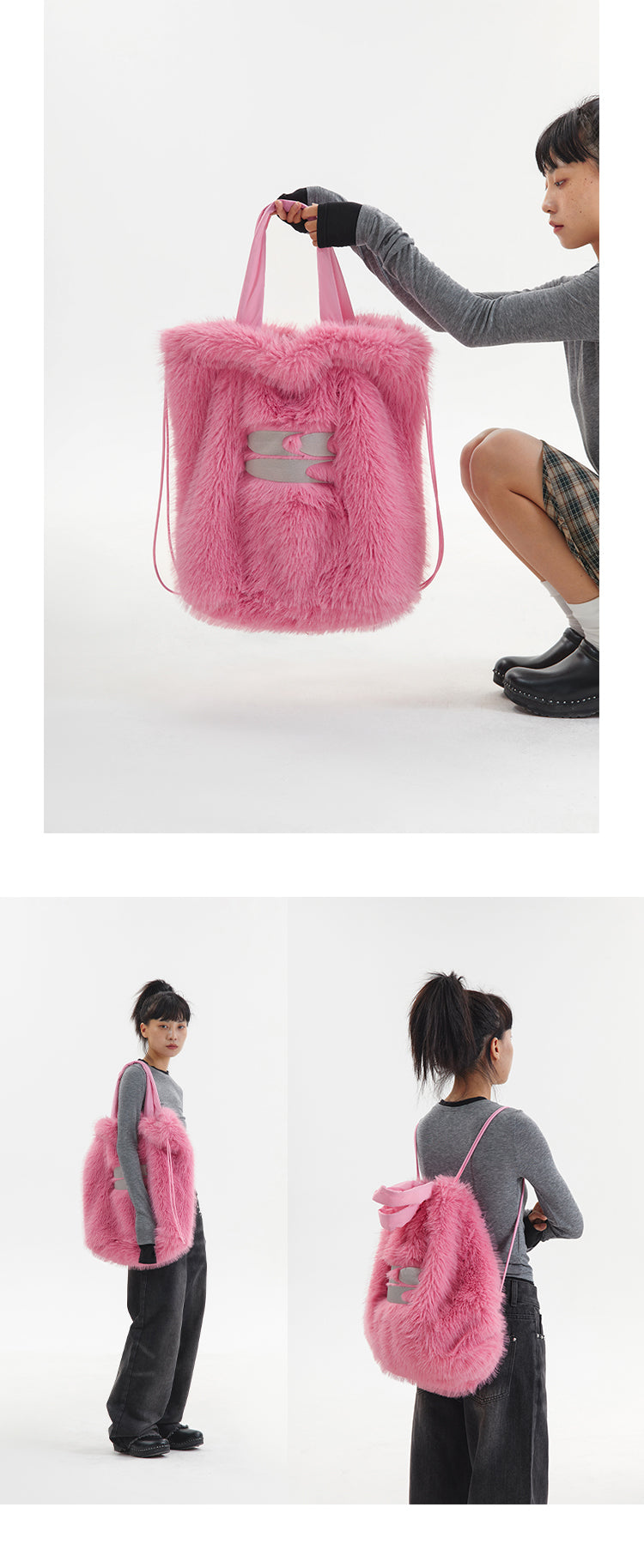 CryingCenter Special Big Logo Plush Shoulder Bag