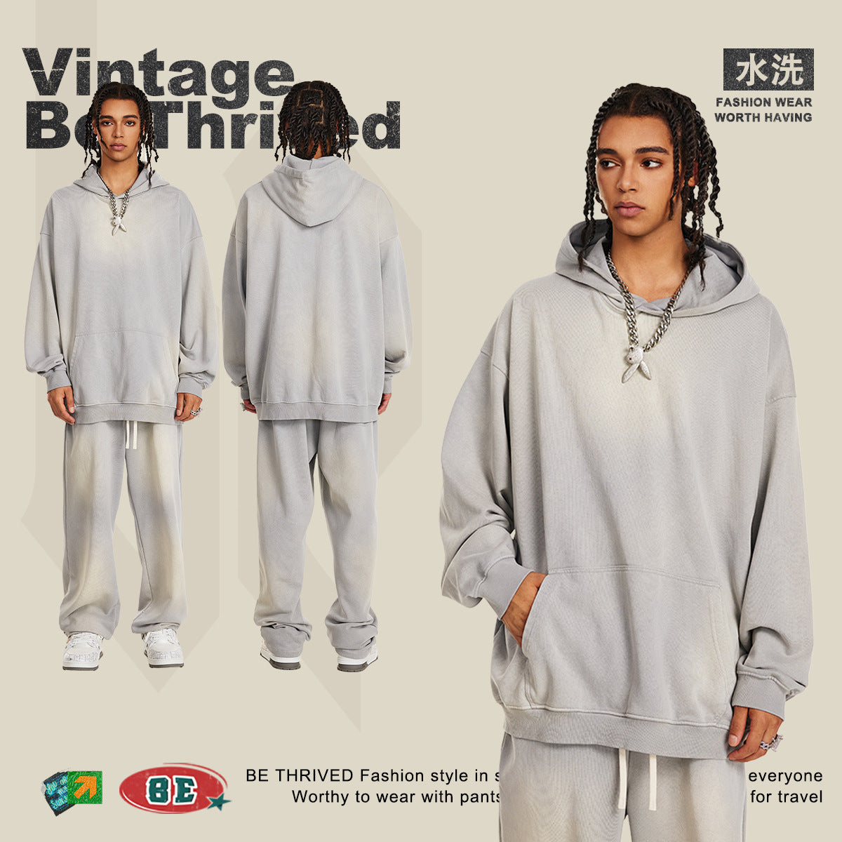 BE 360G هوديي فضفاض كبير الحجم