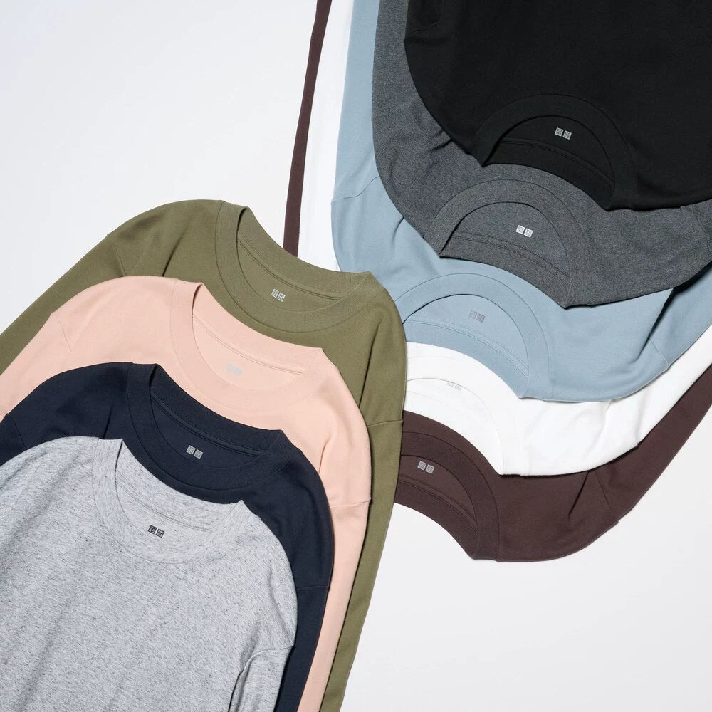 Uniqlo Couple Soft Crew Neck Long Sleeve Tee