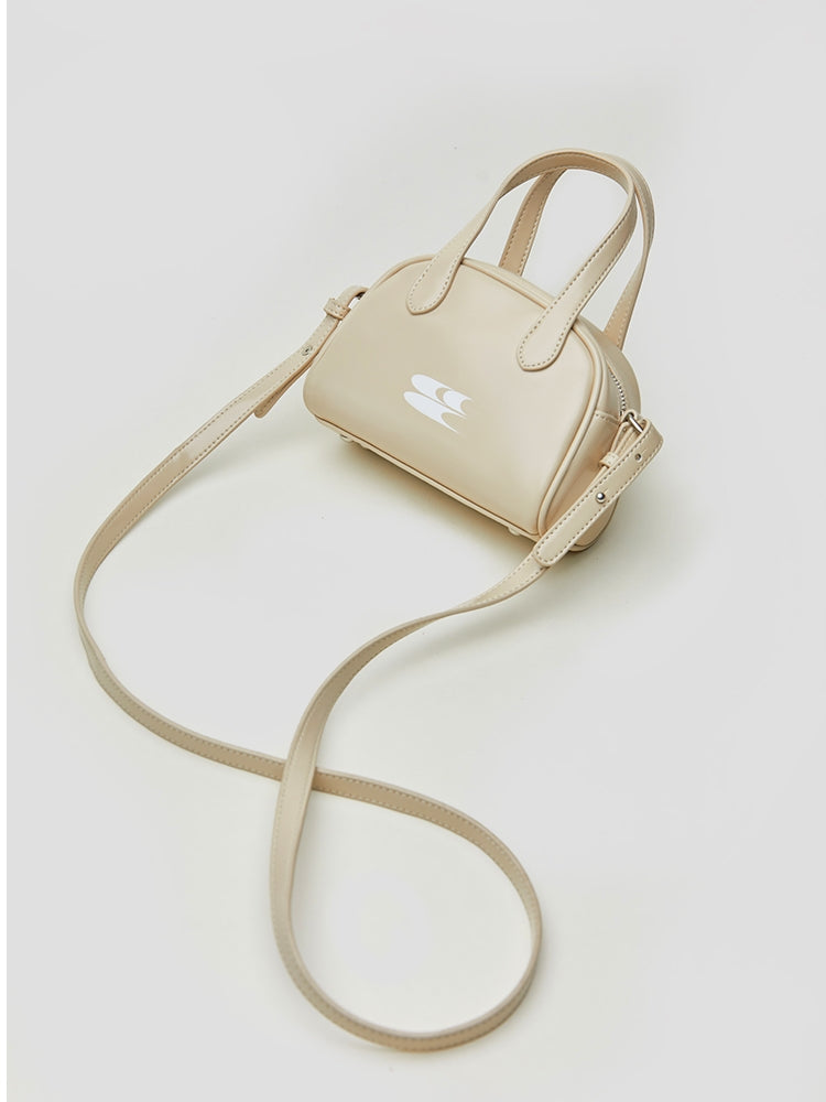 CryingCenter Classic Vintage Mini Milk Tea White Boston Crossbody Bag