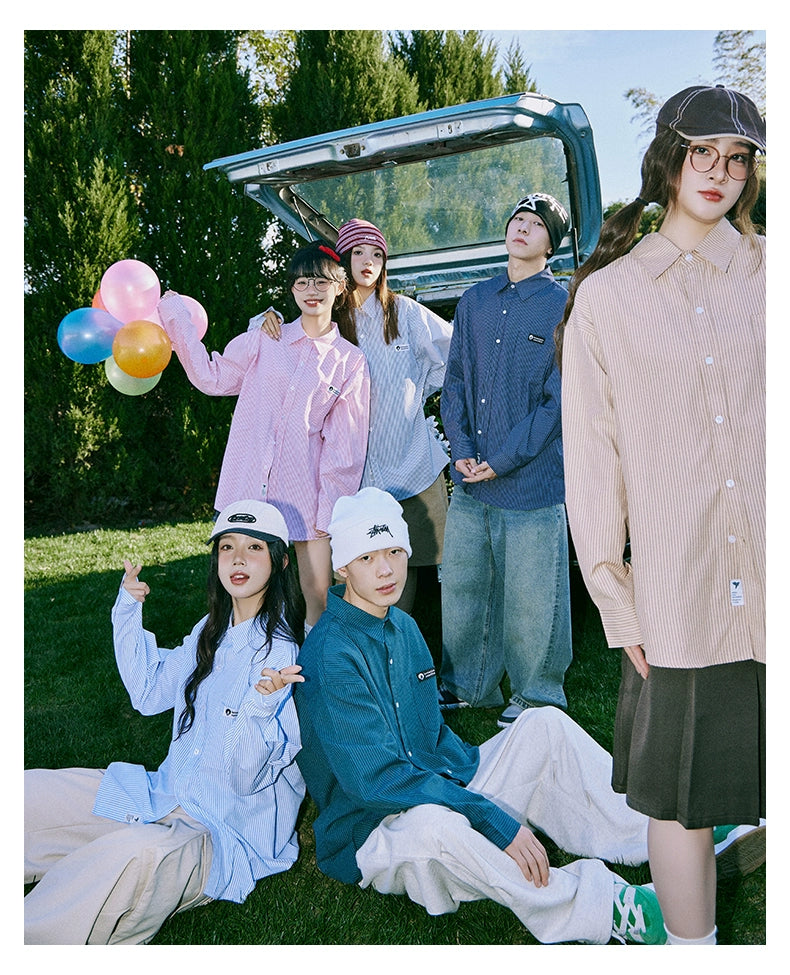 Lemanism Japanese Vertical Striped Shirt