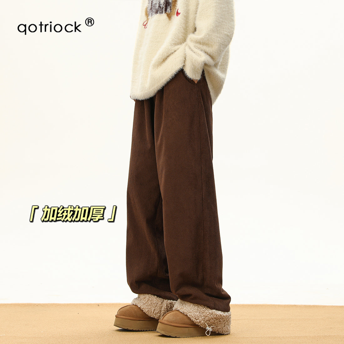 QOTRIOCK Heavy Corduroy Thickened Thermal Pants