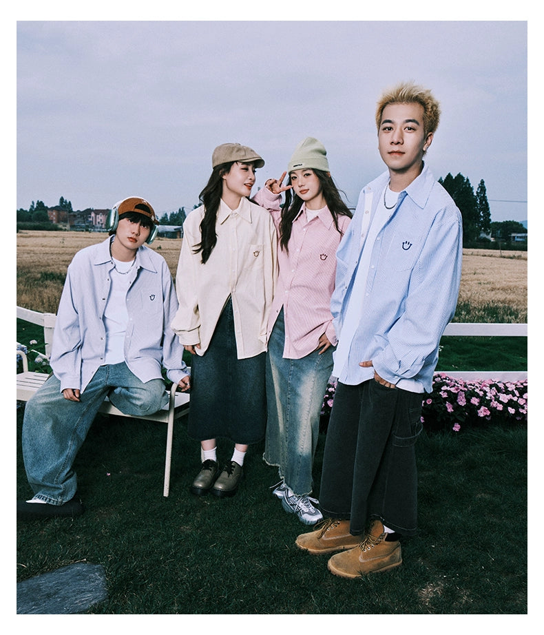 Lemanism Striped Smiley Shirt